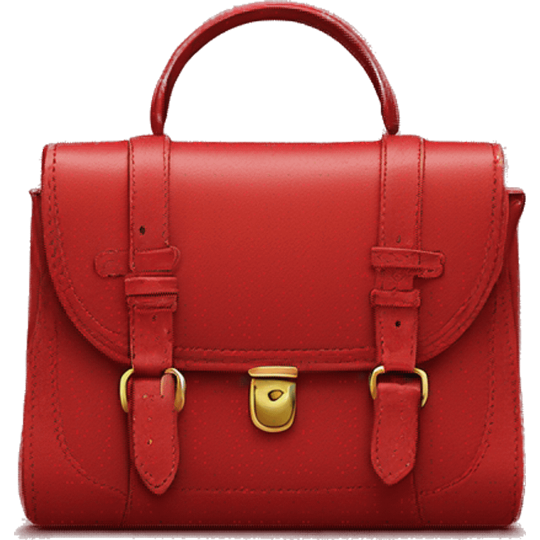 Red leather womens bag  emoji