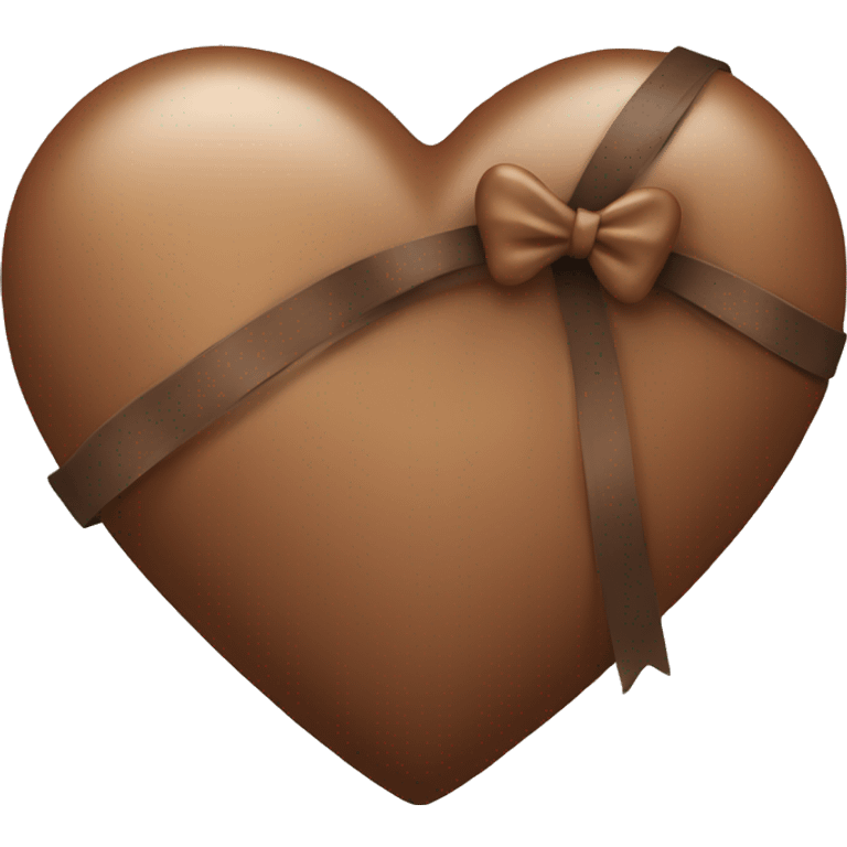 Brown heart with bow emoji