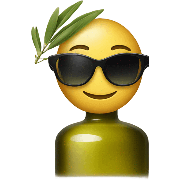 Olive oil with a sunglasses on ￼ emoji