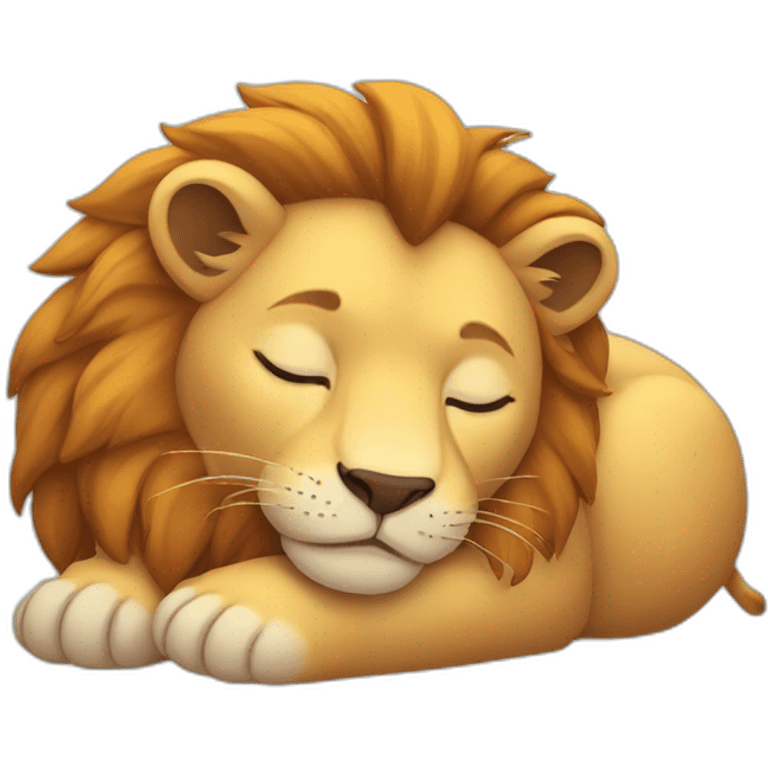 A cute sleeping lion emoji