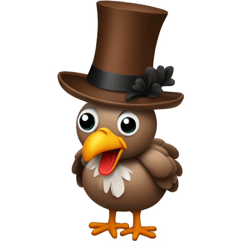 Turkey with top hat emoji