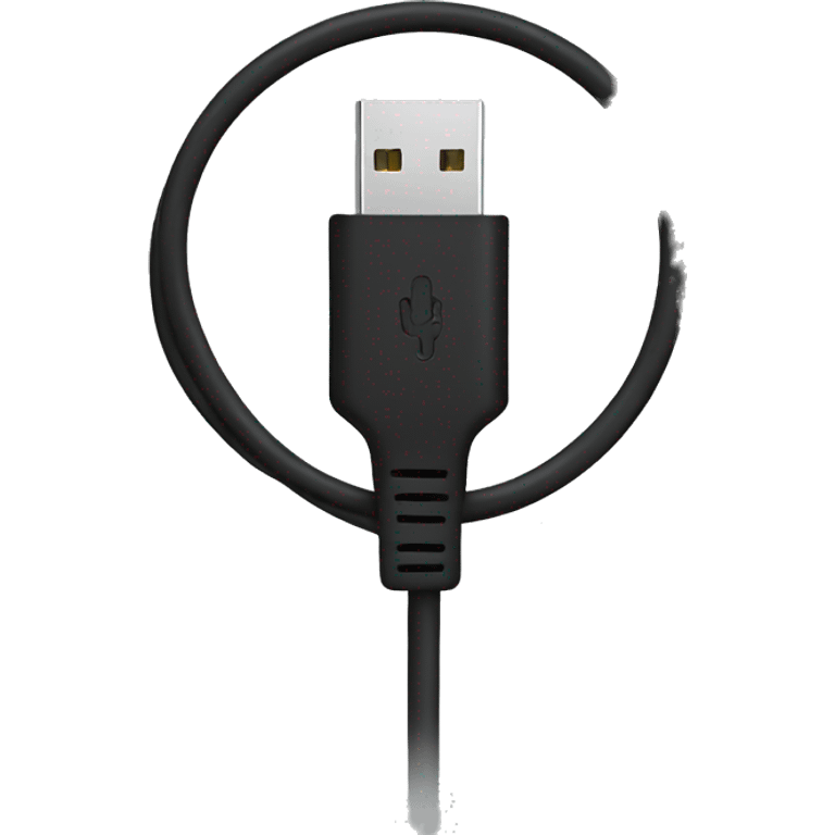 Black usb cable emoji