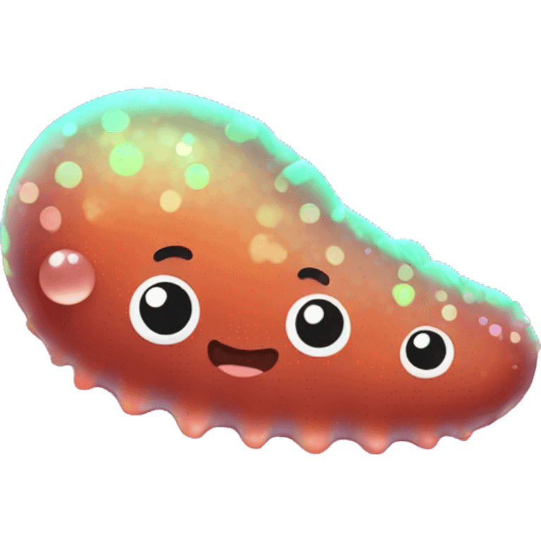 Baby Kawaii neon glitter sea cucumber emoji    emoji