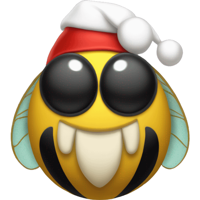 Bumble bee with Santa hat  emoji