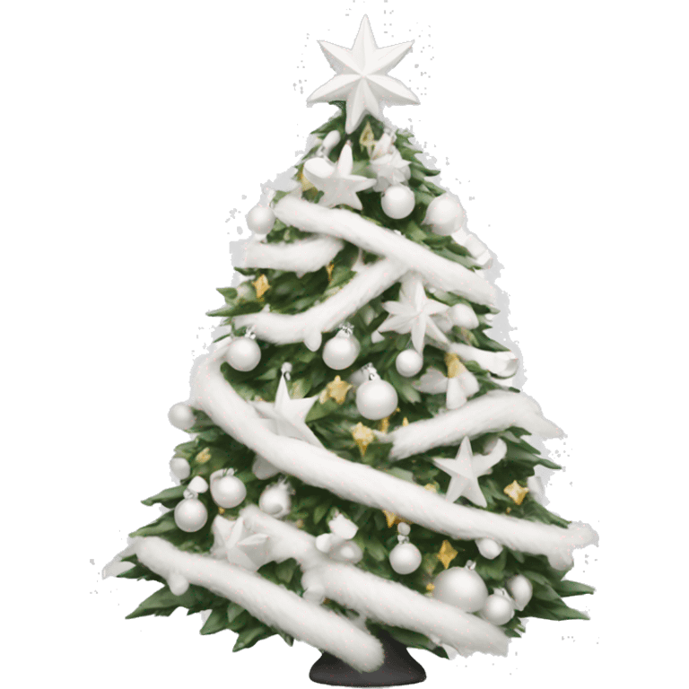 Aesthetic white Christmas tree emoji