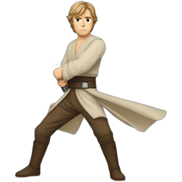 Luke skywalker, jedi, lightsaber, full body emoji