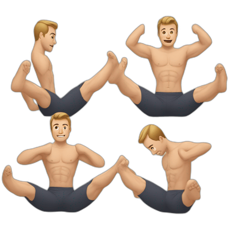 caucasian men doing morning stretch emoji