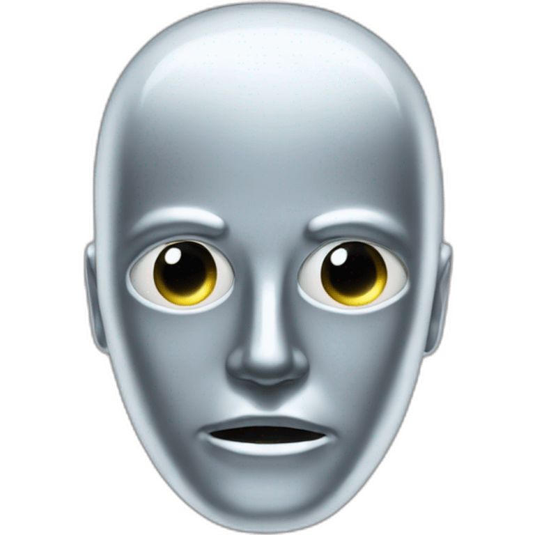 A silver human head with laser beam eyes  emoji