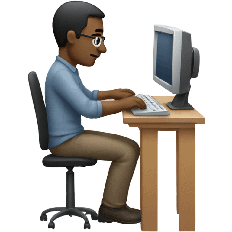 Man working on a computer emoji