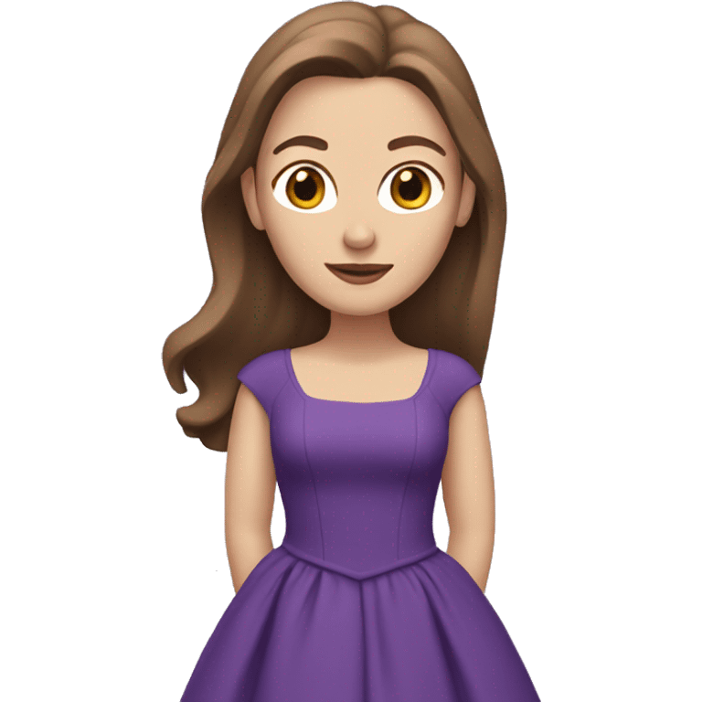 White woman with brown hair in purple gown emoji