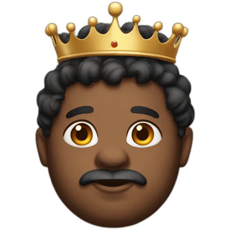 Black chubby king without facial hair with crown emoji