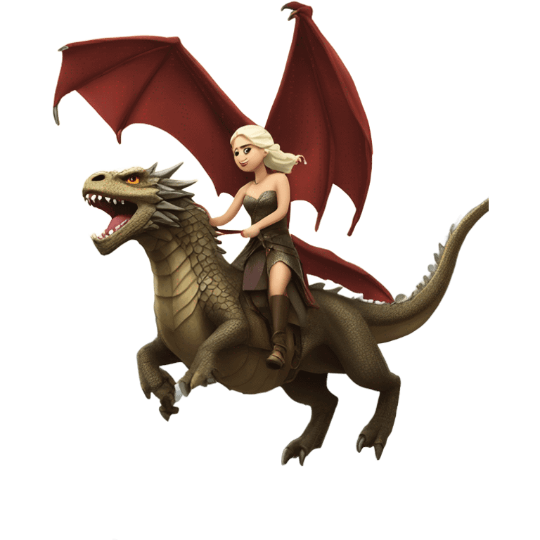 Khaleesi riding on a dragon emoji