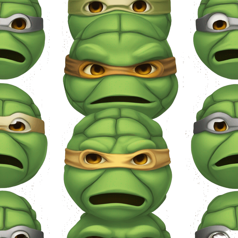 teenage mutant ninja turtle, face, mask on face, flat, vector, emoji, on white background emoji