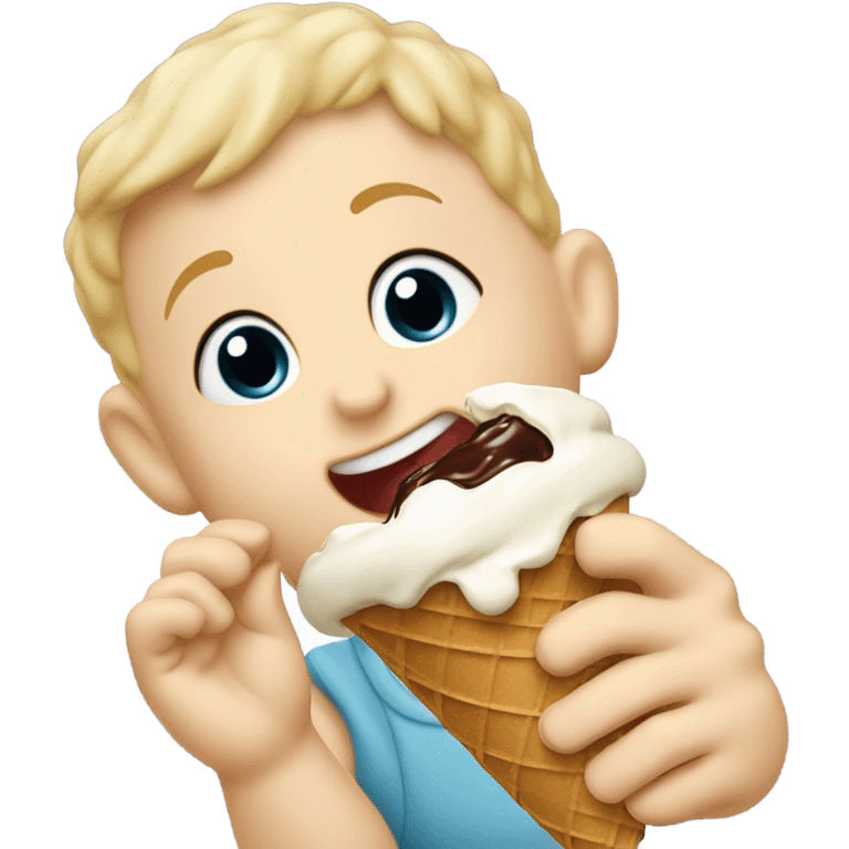 Baby eating ice cream emoji