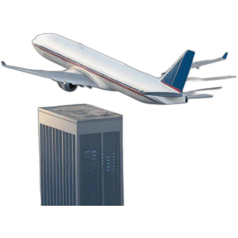 Boeing 777 approaching to twin towers emoji