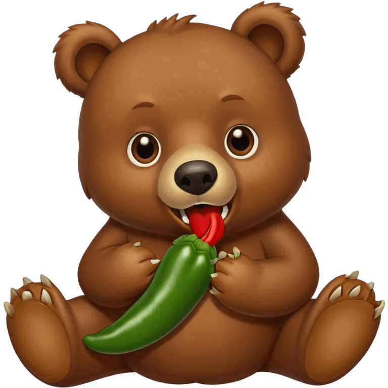 bear eating jalapeños  emoji