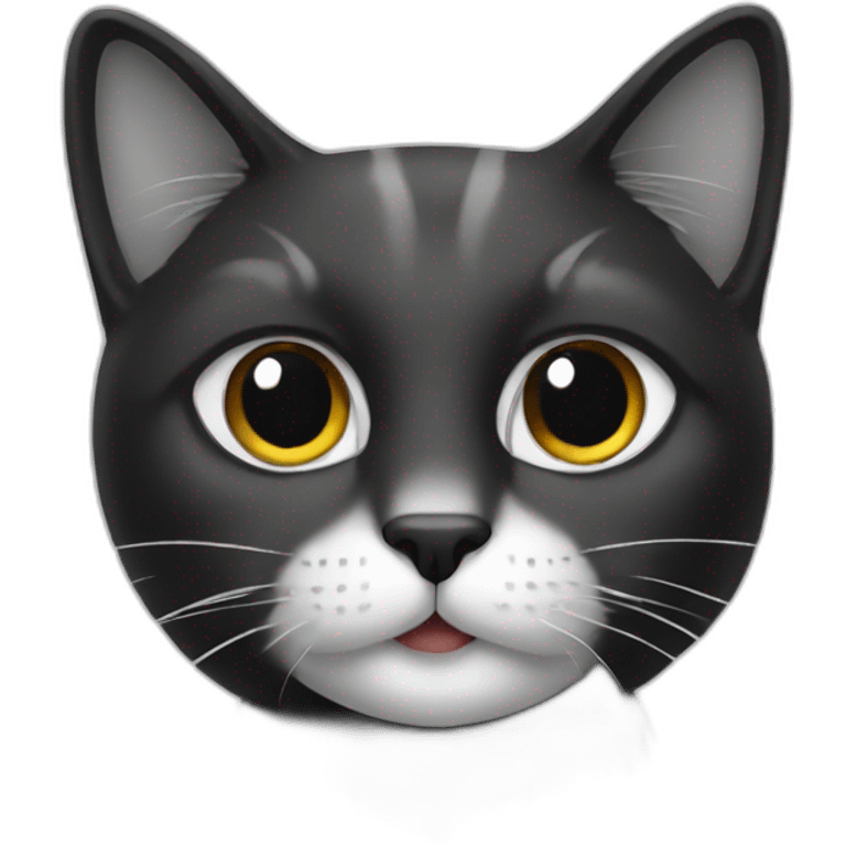 Cat black and white emoji