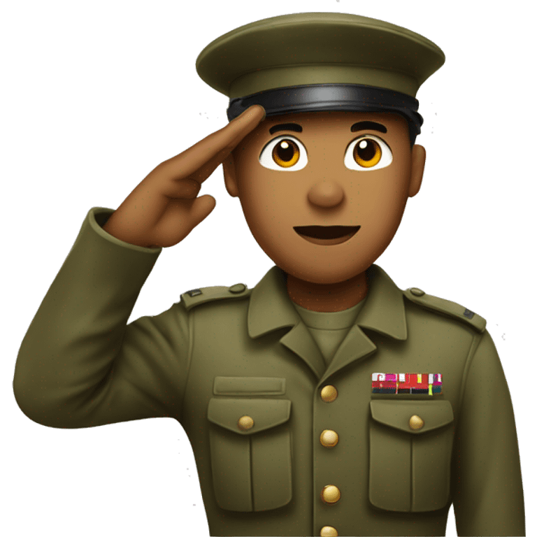 soldier with a red beret saluting emoji