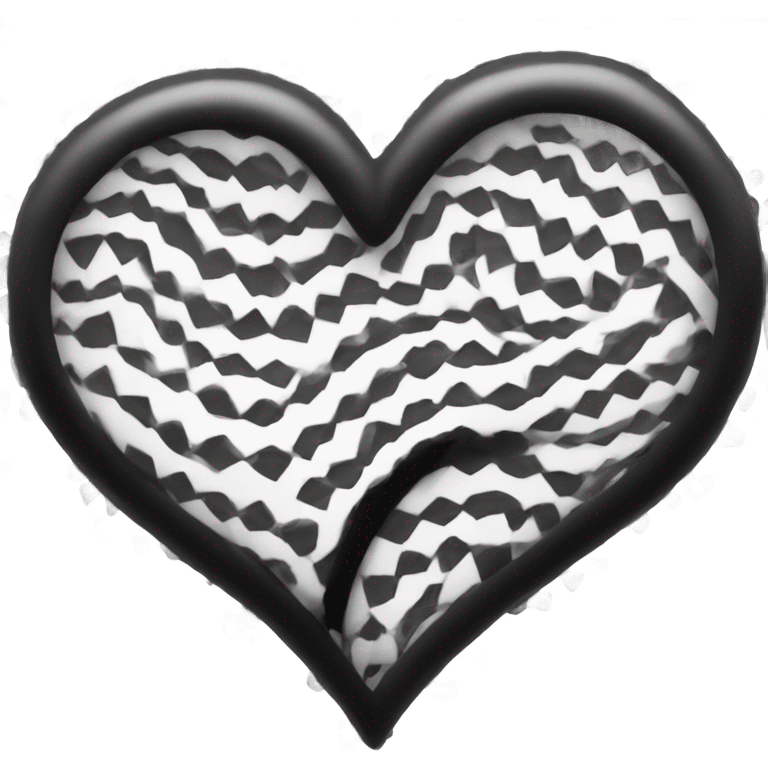 Black and white heart swirled  emoji