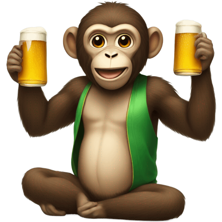 Monkey with a beer emoji