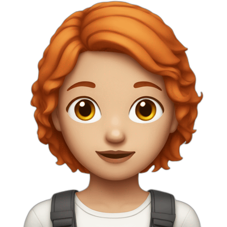 Red-haired girl with rabbit ears emoji