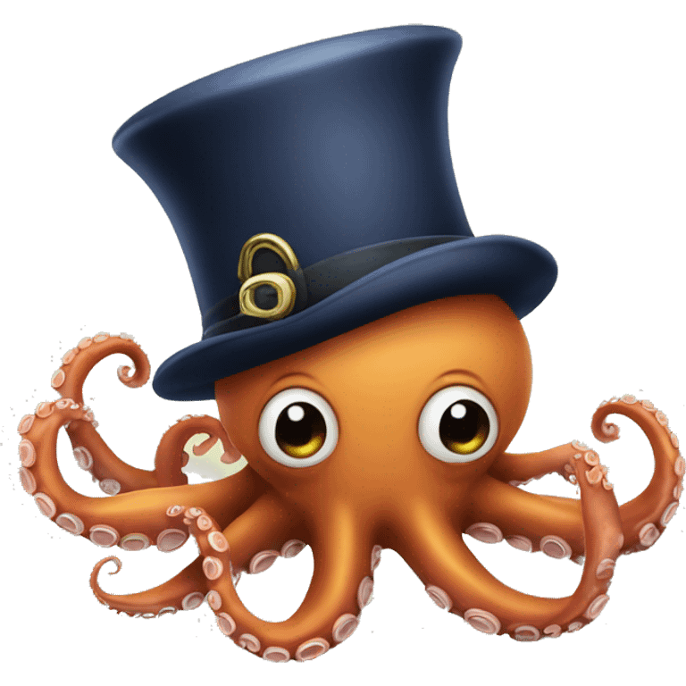 Octopus with tophat emoji