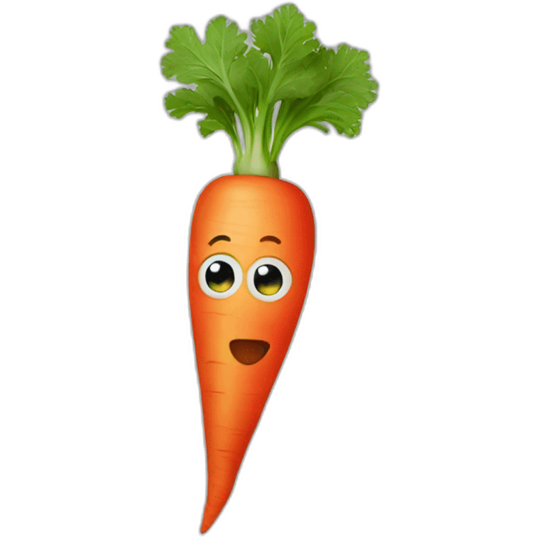 Red carrot with eyes and mouth  emoji