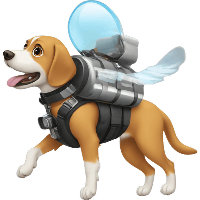 dog herring a jet pack emoji