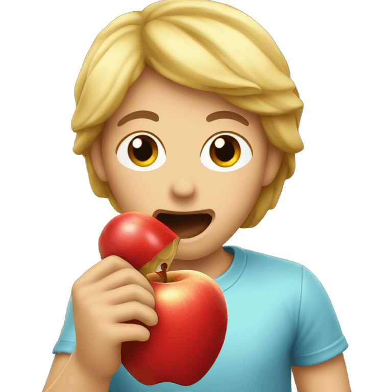 Biting an apple emoji