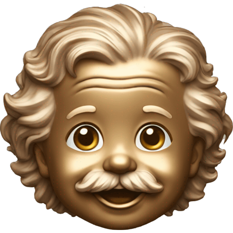 albert einstein happy baby face bronze medal emoji