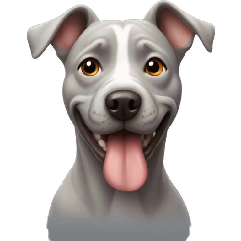 red nose pit grey dog emoji