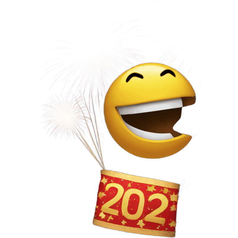 Wishing a happy new year with a firework emoji