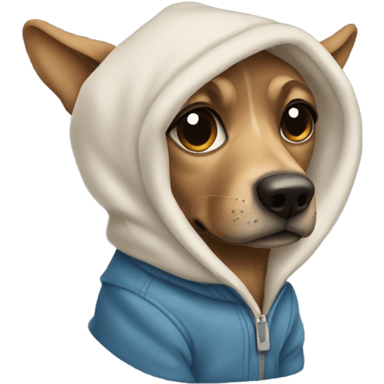 Dog wearing hoodie emoji