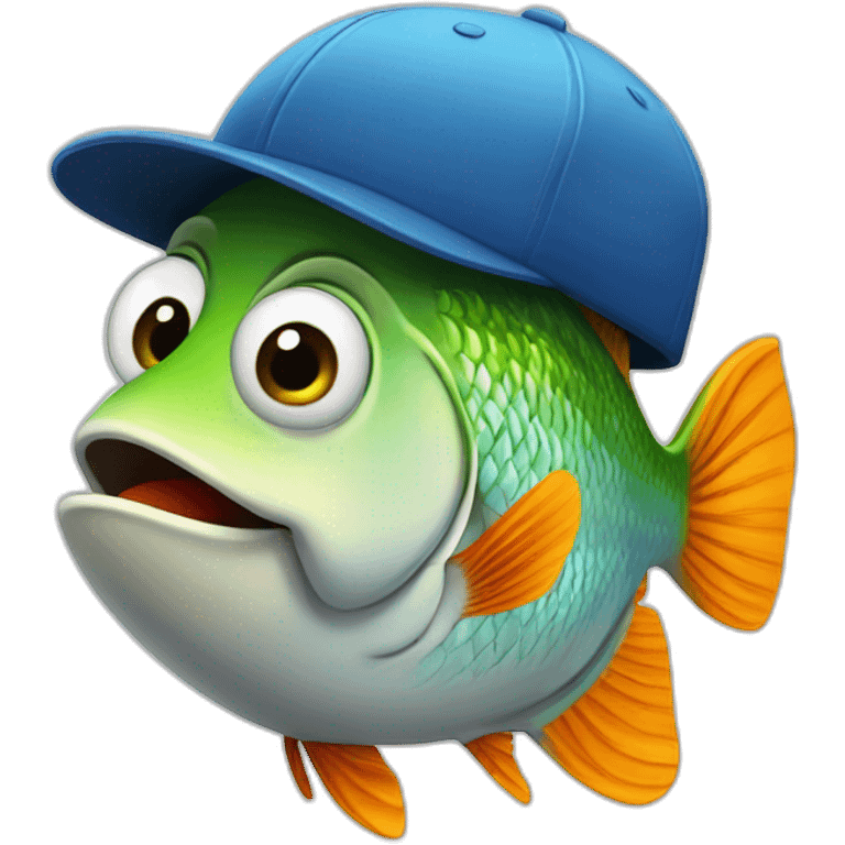 Poisson avec une casquette  emoji