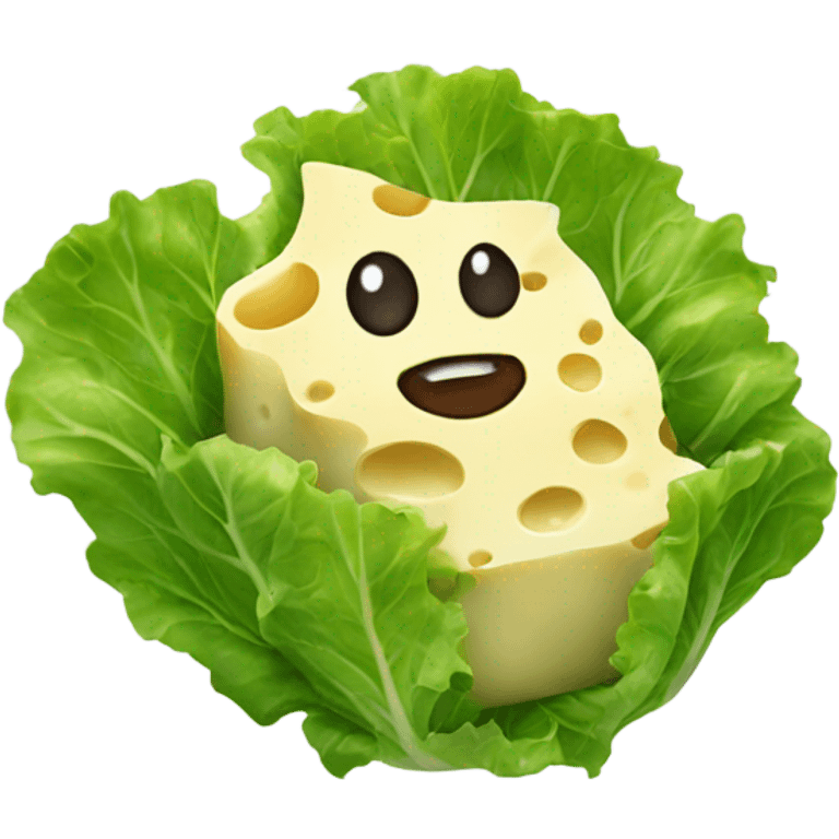 Lettuce made of cheese emoji