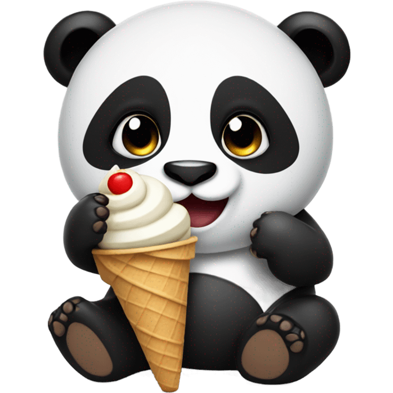 Panda eating ice cream emoji