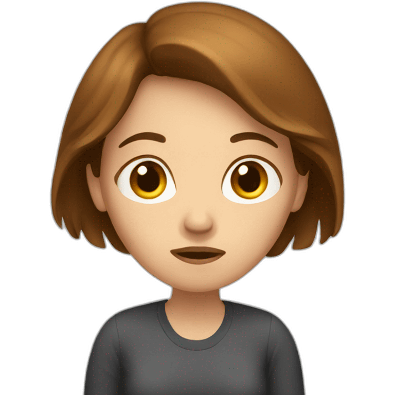 Anxious-women-with-brown-hair emoji