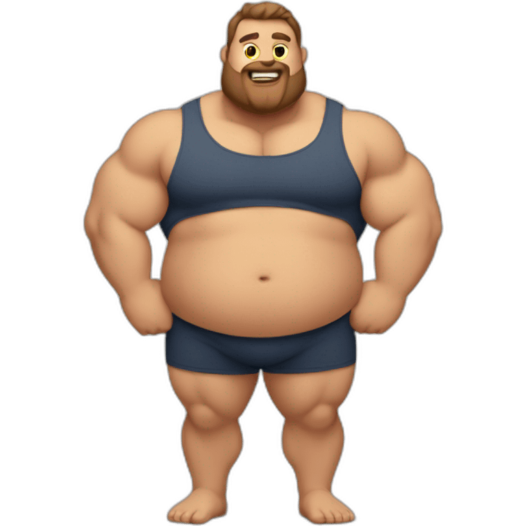 muscular man with fat belly emoji