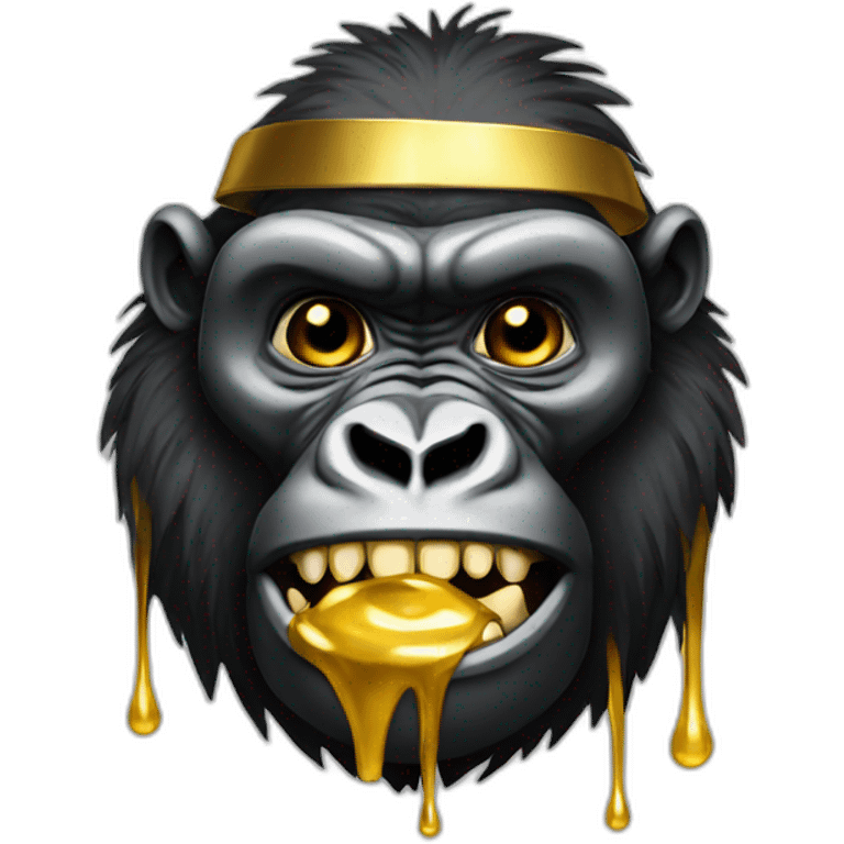 Gorilla wearing Golden drip emoji