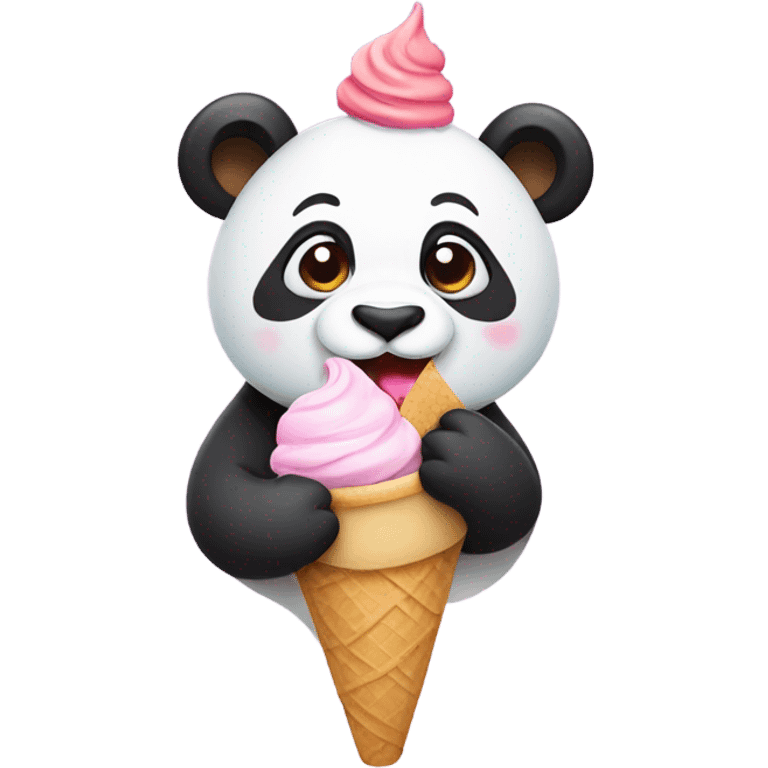 Panda eating ice cream emoji