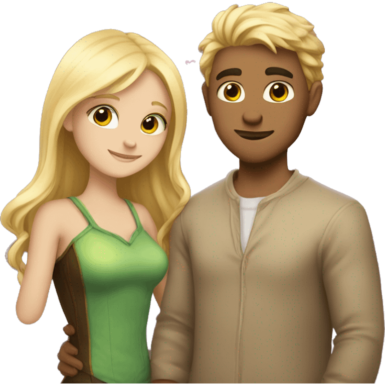 Love magic between a guy and a blond girl  emoji