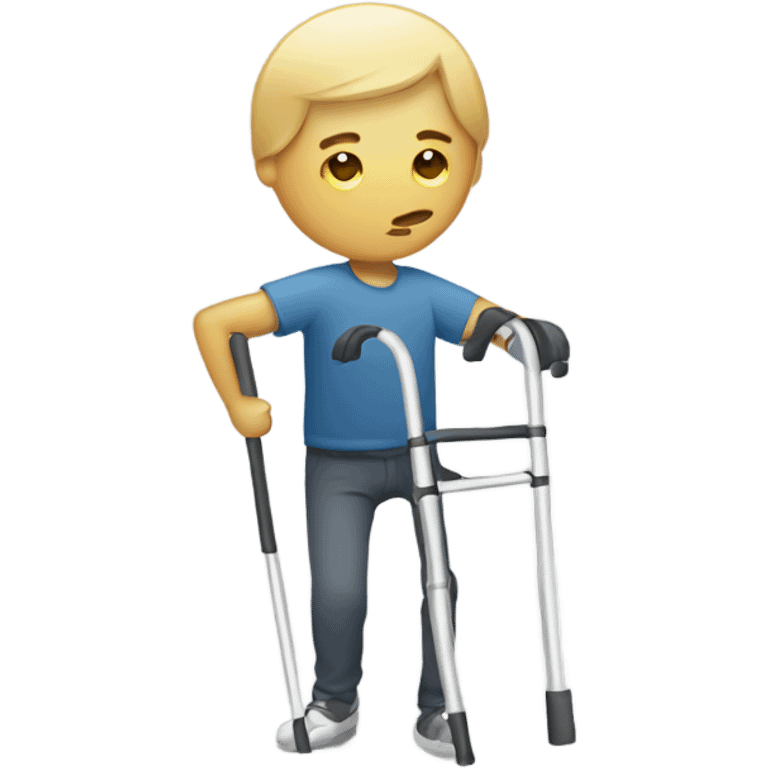 Person injured with crutches emoji