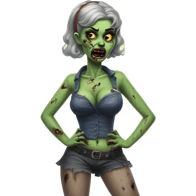 Pinup zombie girl emoji