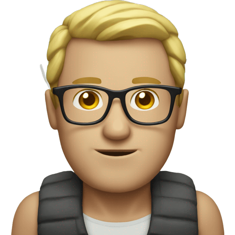 white man with glasses on the beach only face emoji