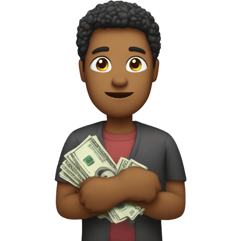 Saying sorry while holding money emoji