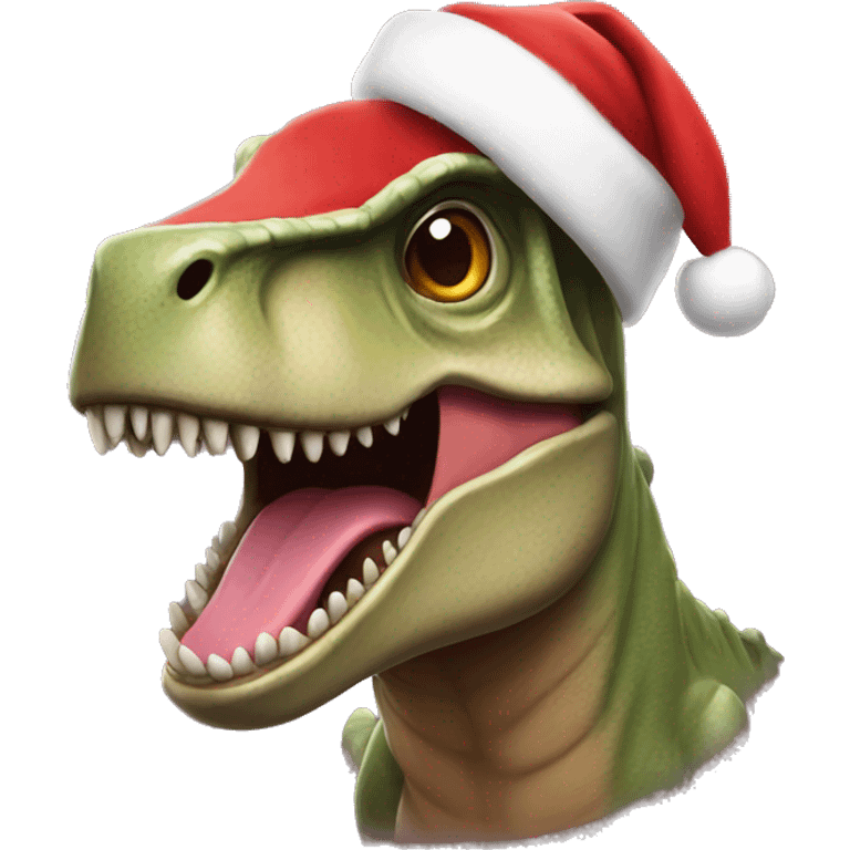 trex with santa hat emoji