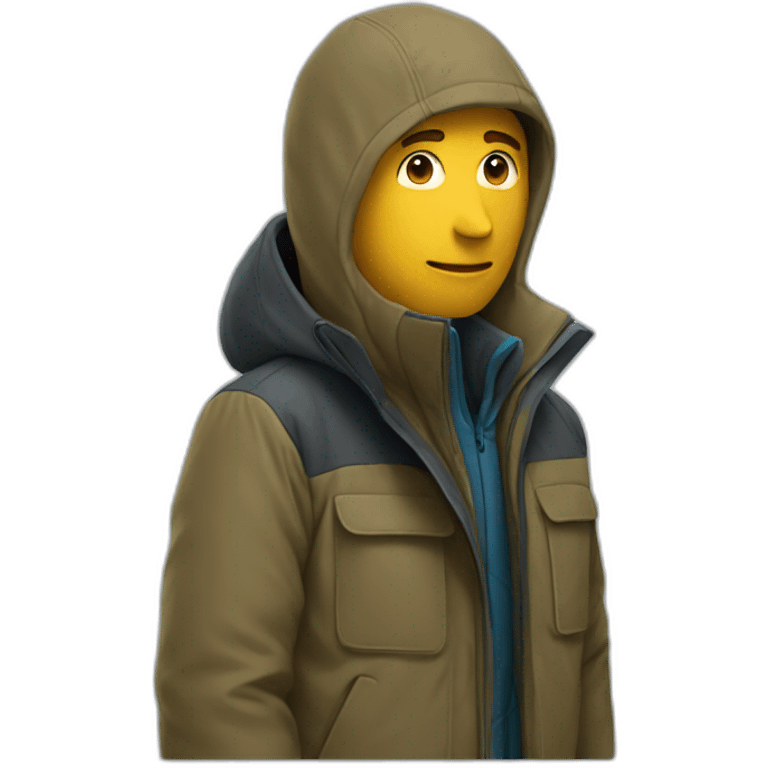 man with a TheNorthFace manteau emoji