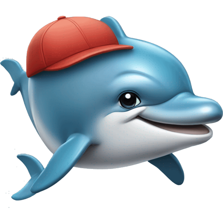 dolphin with a cap emoji