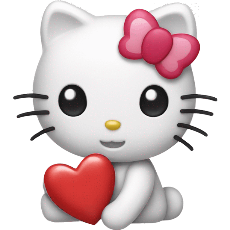 hello kitty with heart emoji