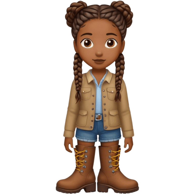 black girl with braids 10yrs wearing brown boot emoji